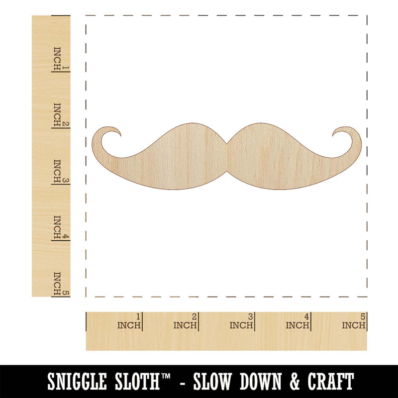 Handlebar Mustache Moustache Silhouette Unfinished Wood Shape Piece Cutout for DIY Craft Projects