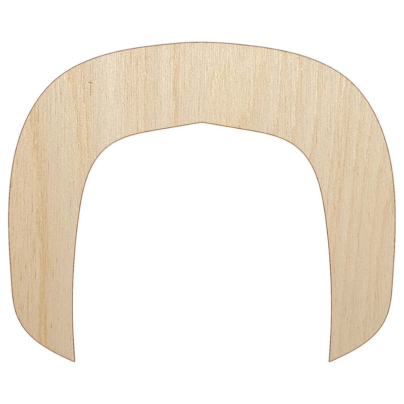 Horseshoe Mustache Moustache Silhouette Unfinished Wood Shape Piece Cutout for DIY Craft Projects