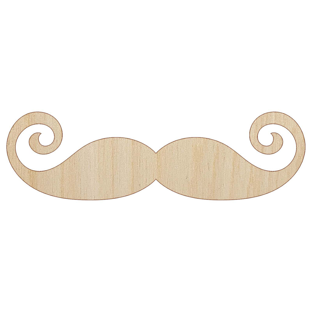 Imperial Mustache Moustache Silhouette Unfinished Wood Shape Piece Cutout for DIY Craft Projects