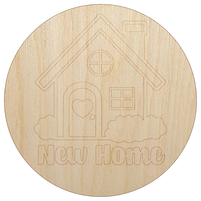 Sweet Adorable New Home Unfinished Wood Shape Piece Cutout for DIY Craft Projects