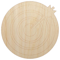 Archery Target Bullseye with Arrow Unfinished Wood Shape Piece Cutout for DIY Craft Projects