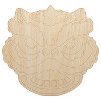 Chinese New Year Lion Dancer Head Unfinished Wood Shape Piece Cutout for DIY Craft Projects