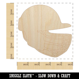 Cricket Sport Helmet Unfinished Wood Shape Piece Cutout for DIY Craft Projects