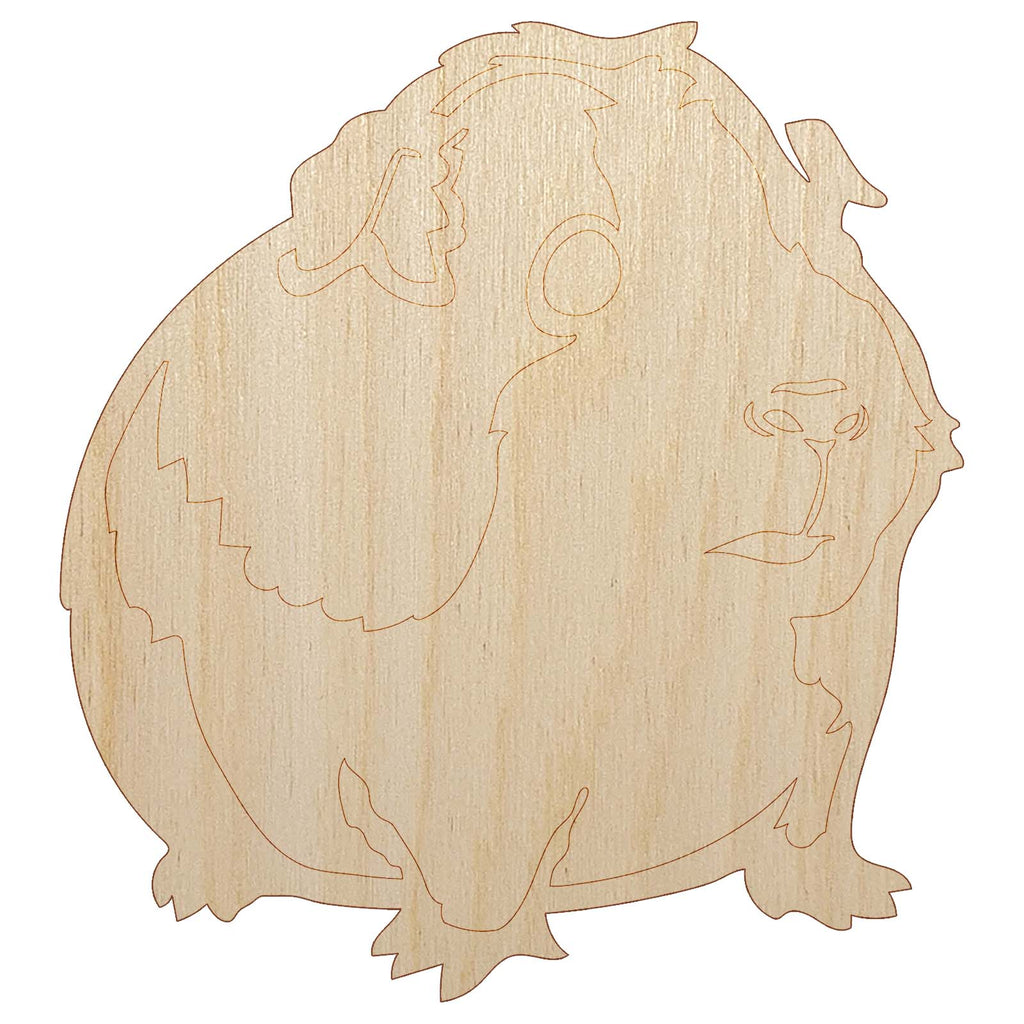 Cute Spotted Guinea Pig Unfinished Wood Shape Piece Cutout for DIY Craft Projects