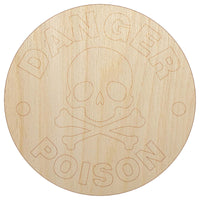 Danger Poison Skull and Cross Bones Unfinished Wood Shape Piece Cutout for DIY Craft Projects