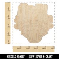 Fiesta Party Cactus with Sombrero Unfinished Wood Shape Piece Cutout for DIY Craft Projects