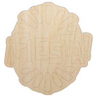 Fiesta Party Text Unfinished Wood Shape Piece Cutout for DIY Craft Projects