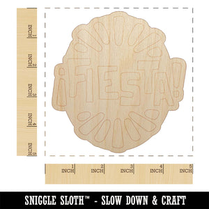 Fiesta Party Text Unfinished Wood Shape Piece Cutout for DIY Craft Projects