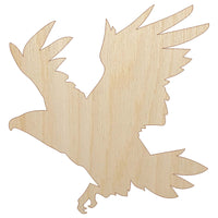 Patriotic American Bald Eagle Flying Unfinished Wood Shape Piece Cutout for DIY Craft Projects