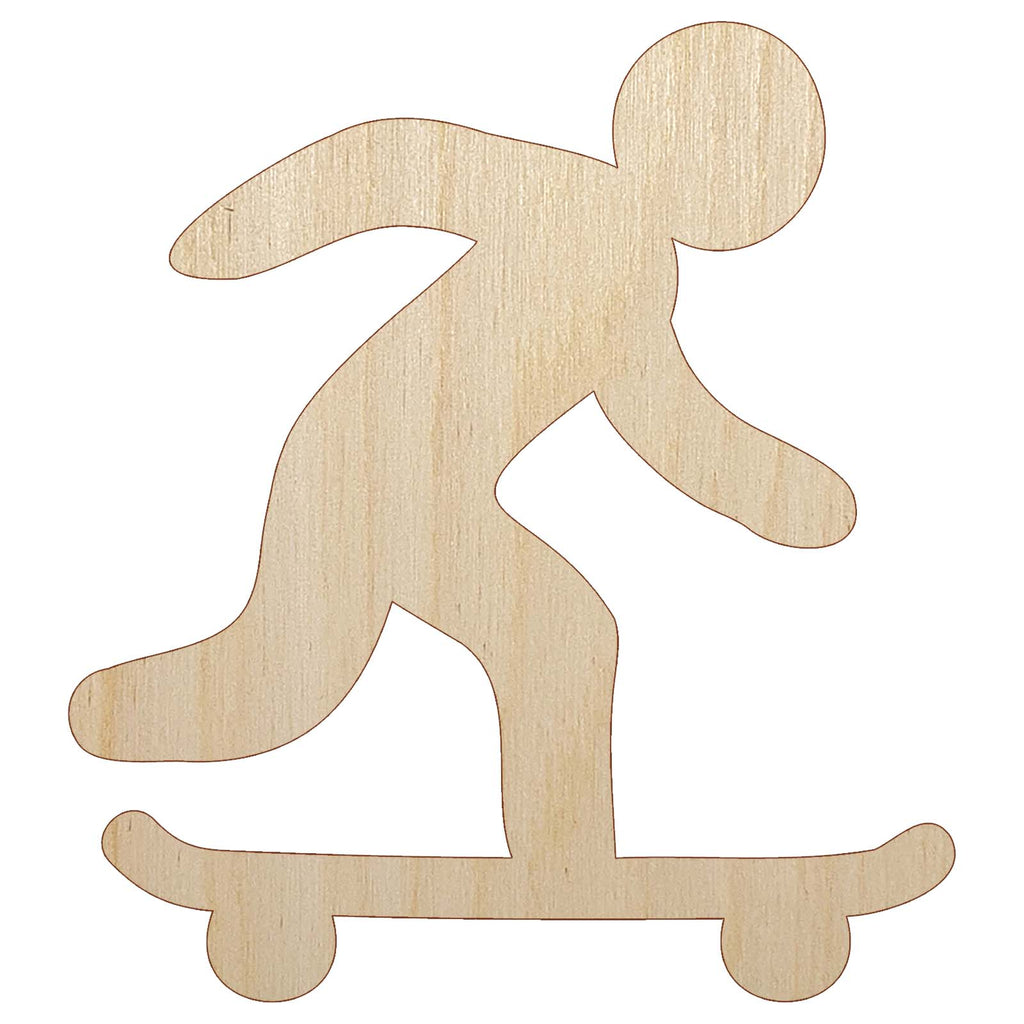 Skateboarding Man on Skateboard Unfinished Wood Shape Piece Cutout for DIY Craft Projects