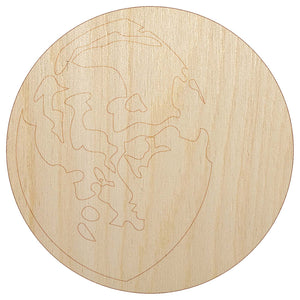 Waning Gibbous Moon Phase Unfinished Wood Shape Piece Cutout for DIY Craft Projects