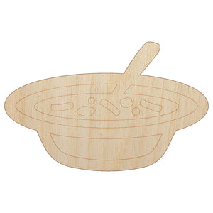 Bowl of Soup Unfinished Wood Shape Piece Cutout for DIY Craft Projects