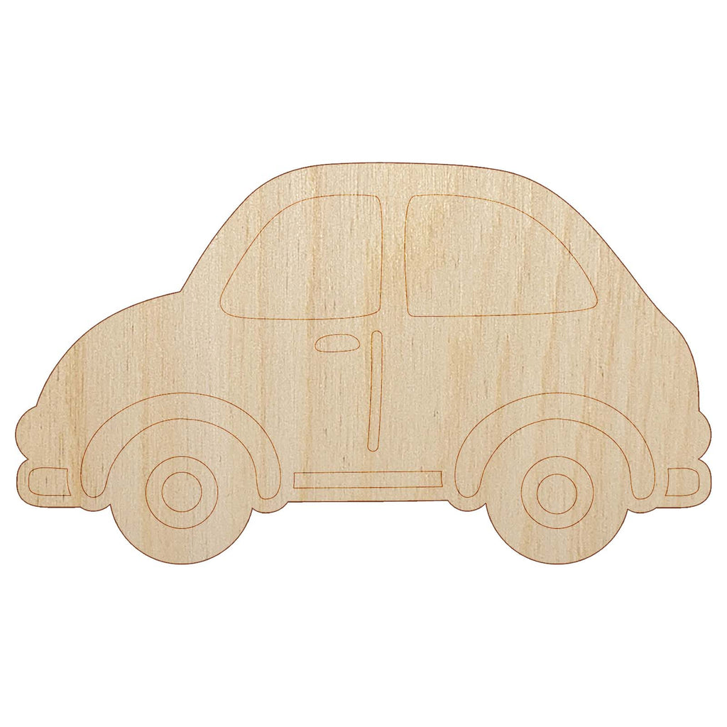 Cute Car Unfinished Wood Shape Piece Cutout for DIY Craft Projects