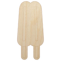 Double Ice Cream Bar Frozen Treat Popsicle Unfinished Wood Shape Piece Cutout for DIY Craft Projects