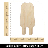 Double Ice Cream Bar Frozen Treat Popsicle Unfinished Wood Shape Piece Cutout for DIY Craft Projects