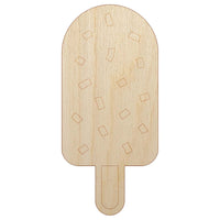 Ice Cream Bar Frozen Treat Popsicle with Sprinkles Nuts Unfinished Wood Shape Piece Cutout for DIY Craft Projects