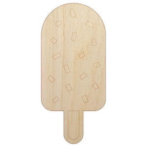 Ice Cream Bar Frozen Treat Popsicle with Sprinkles Nuts Unfinished Wood Shape Piece Cutout for DIY Craft Projects