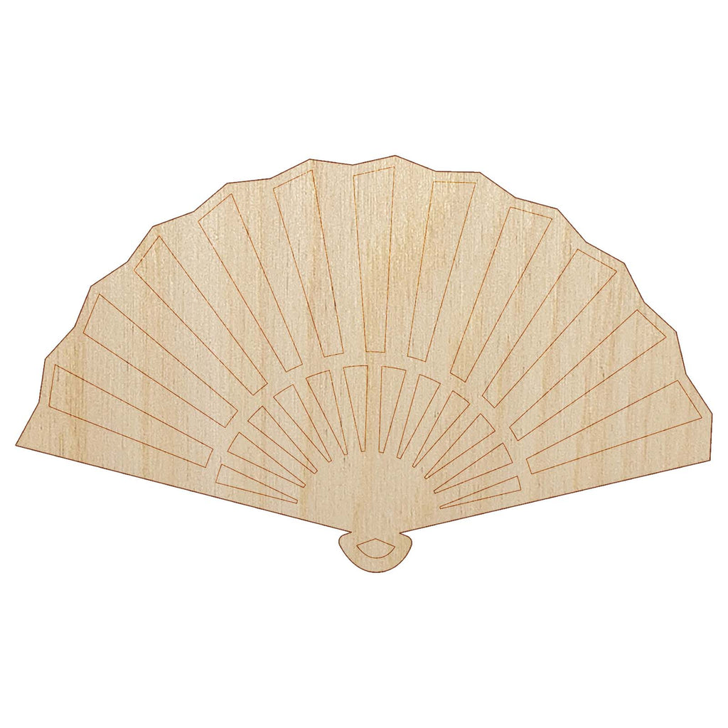 Japanese Fan Unfinished Wood Shape Piece Cutout for DIY Craft Projects