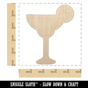 Margarita Cocktail with Lime Unfinished Wood Shape Piece Cutout for DIY Craft Projects
