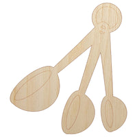 Measuring Spoons Baking Cooking Unfinished Wood Shape Piece Cutout for DIY Craft Projects