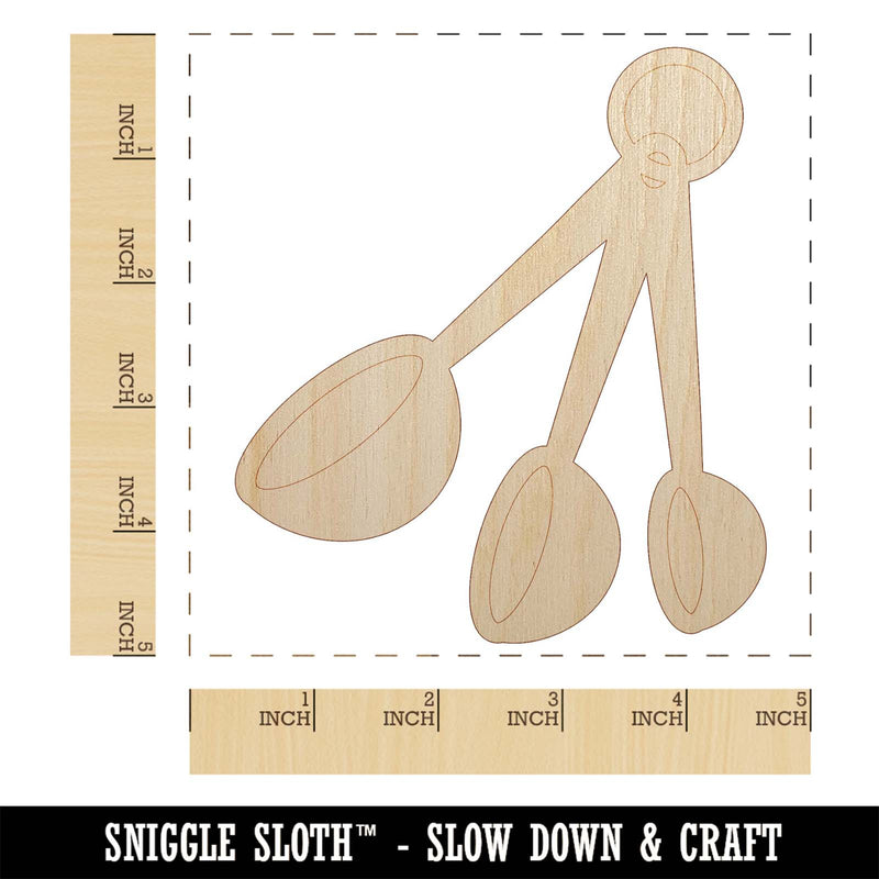 Measuring Spoons Baking Cooking Unfinished Wood Shape Piece Cutout for DIY Craft Projects