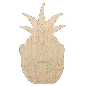 Pineapple with Sunglasses Unfinished Wood Shape Piece Cutout for DIY Craft Projects