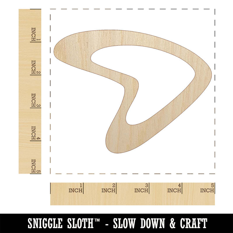 Retro Boomerang Unfinished Wood Shape Piece Cutout for DIY Craft Projects