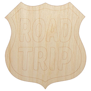 Road Trip Route Sign Travel Unfinished Wood Shape Piece Cutout for DIY Craft Projects