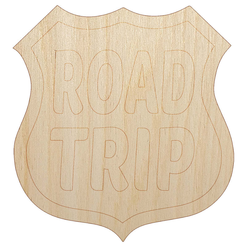 Road Trip Route Sign Travel Unfinished Wood Shape Piece Cutout for DIY Craft Projects