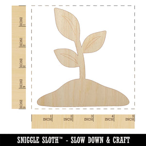 Seedling Growing Plant Unfinished Wood Shape Piece Cutout for DIY Craft Projects