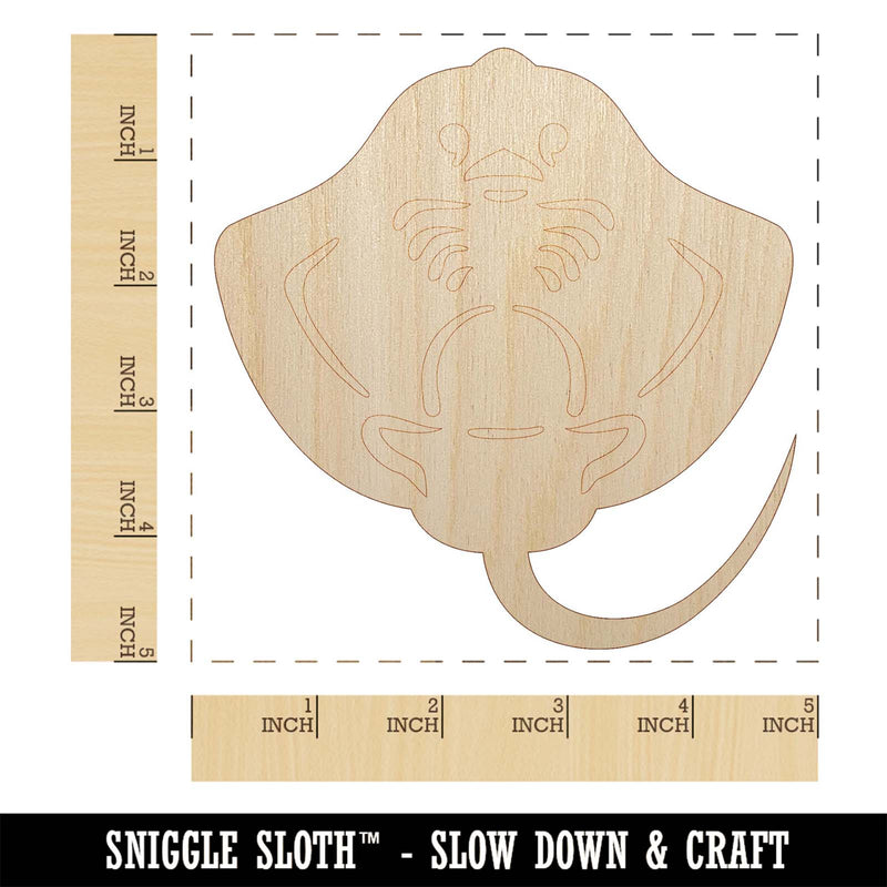 Baby Stingray Underside Unfinished Wood Shape Piece Cutout for DIY Craft Projects