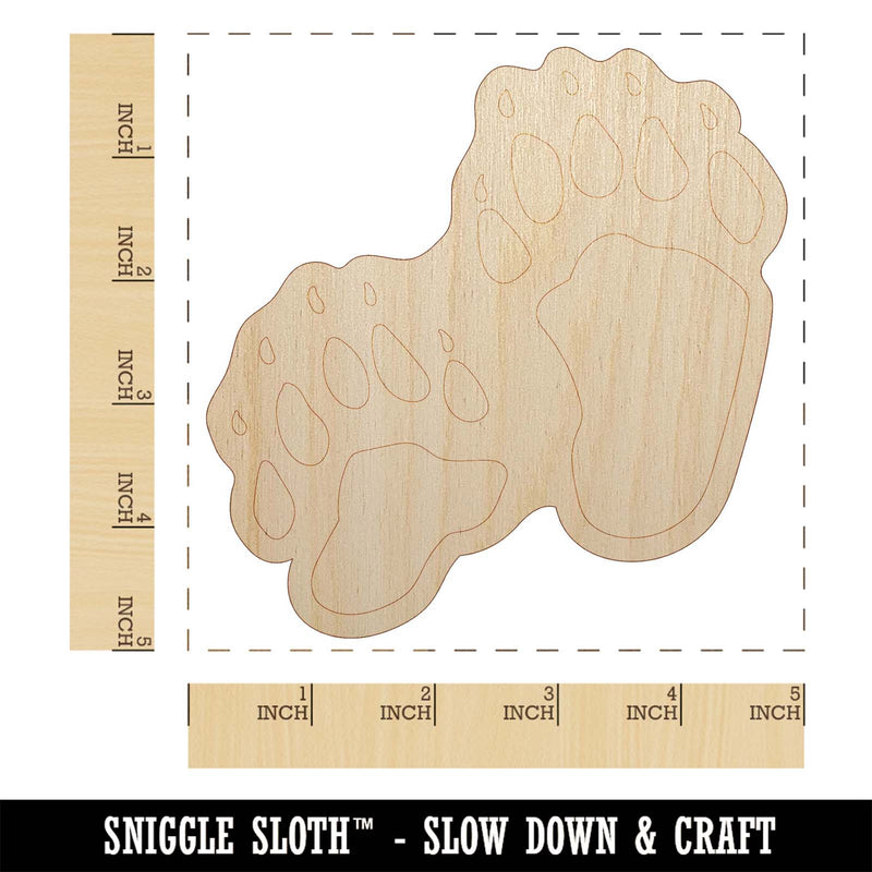 Bear Tracks Animal Paw Prints Unfinished Wood Shape Piece Cutout for DIY Craft Projects