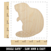 Beaver Sitting Unfinished Wood Shape Piece Cutout for DIY Craft Projects