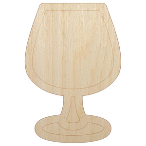 Brandy Wine Glass Unfinished Wood Shape Piece Cutout for DIY Craft Projects