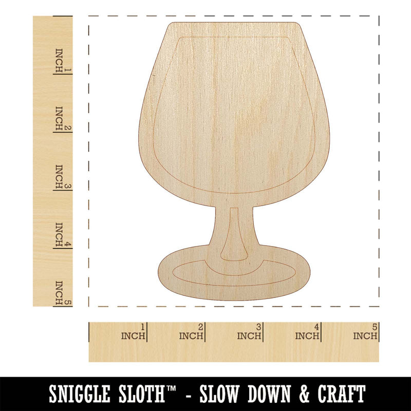 Brandy Wine Glass Unfinished Wood Shape Piece Cutout for DIY Craft Projects