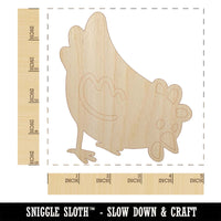 Cartoon Chicken Hen Pecking Ground Unfinished Wood Shape Piece Cutout for DIY Craft Projects