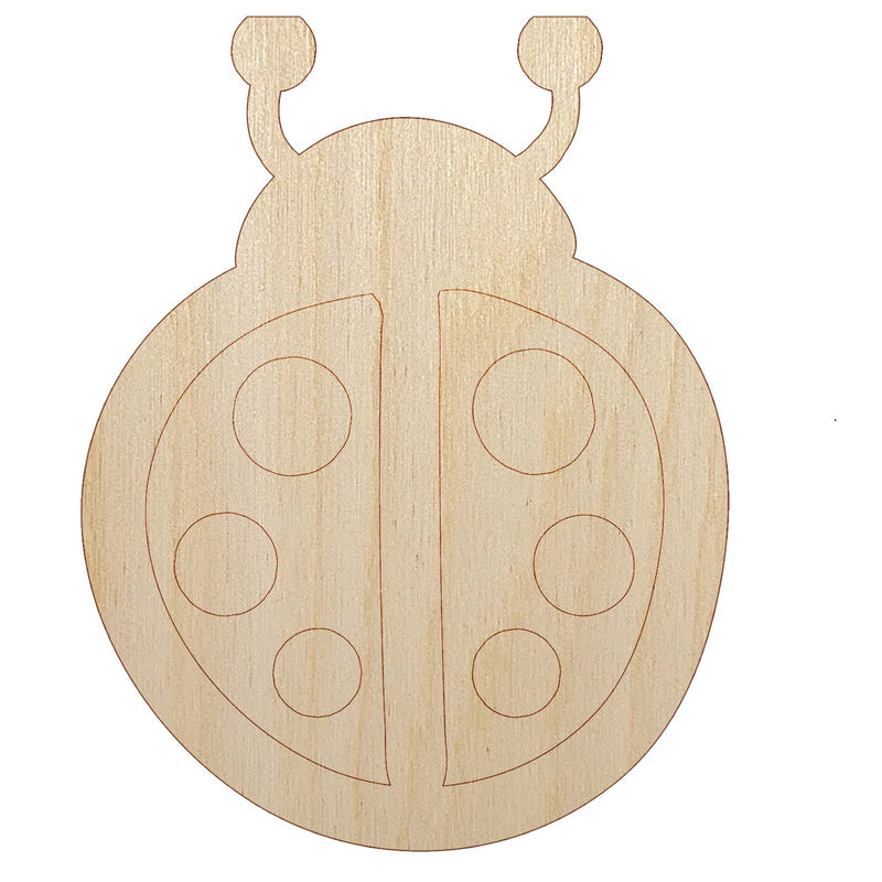 Cartoony Ladybug Unfinished Wood Shape Piece Cutout for DIY Craft Projects