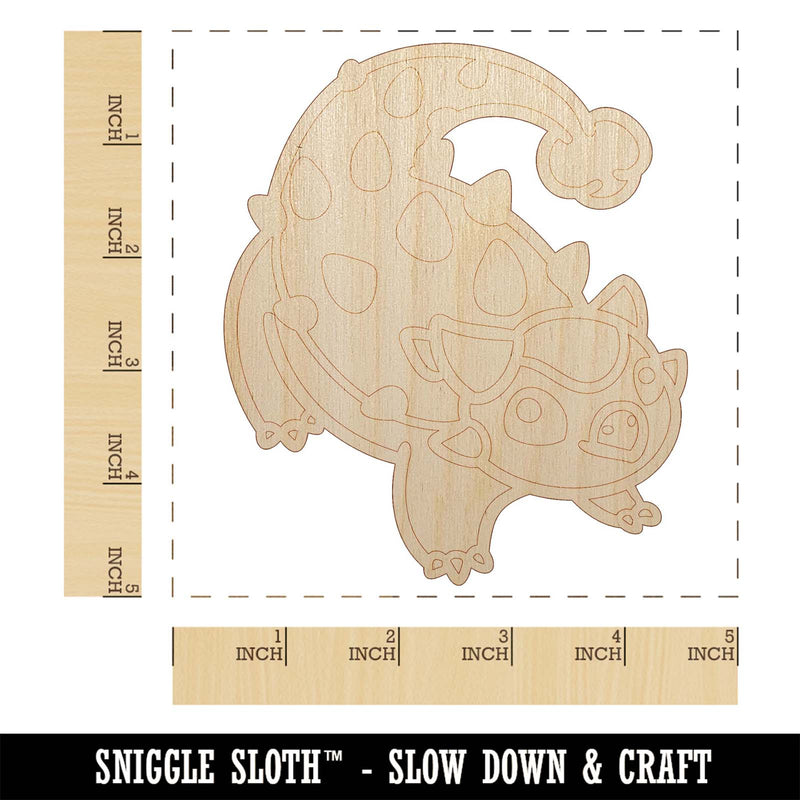 Chibi Ankylosaurus Dinosaur Unfinished Wood Shape Piece Cutout for DIY Craft Projects