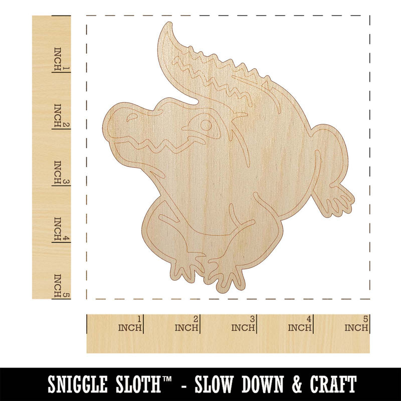 Crocodile Alligator Cute Unfinished Wood Shape Piece Cutout for DIY Craft Projects