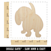 Dachshund from Behind Butt Wiener Dog Unfinished Wood Shape Piece Cutout for DIY Craft Projects