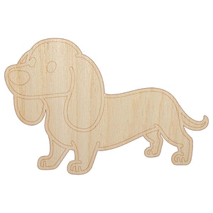 Dachshund Standing Wiener Dog Unfinished Wood Shape Piece Cutout for DIY Craft Projects