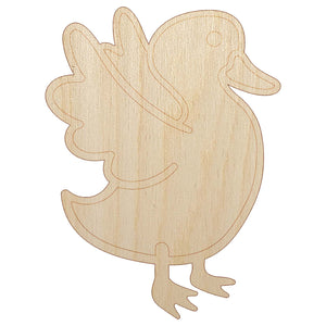 Delightful Duck Flapping Wings Unfinished Wood Shape Piece Cutout for DIY Craft Projects