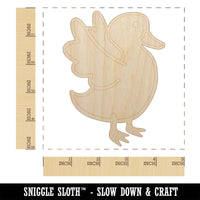 Delightful Duck Flapping Wings Unfinished Wood Shape Piece Cutout for DIY Craft Projects