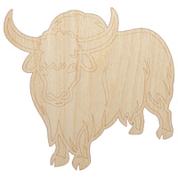 Domestic Yak Long Haired Cattle Unfinished Wood Shape Piece Cutout for DIY Craft Projects