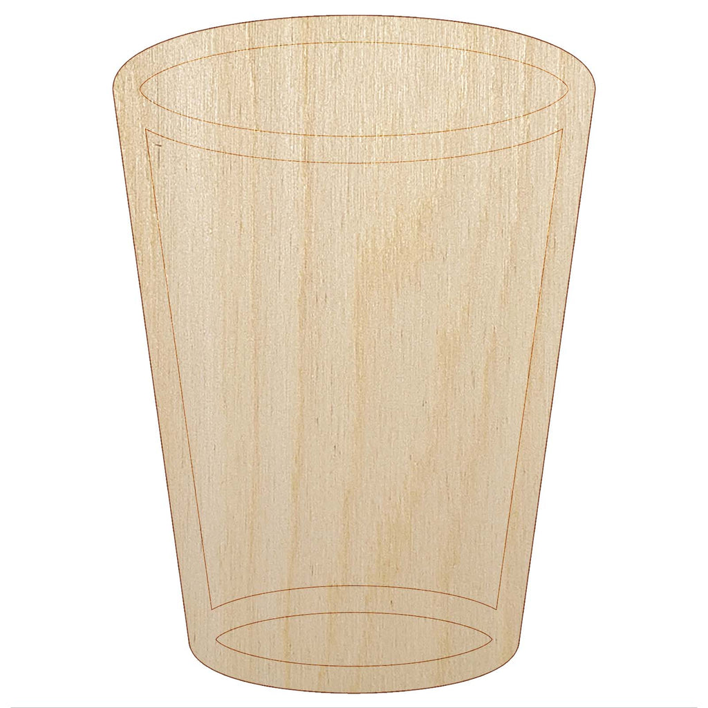 Empty Water Glass Cup Unfinished Wood Shape Piece Cutout for DIY Craft Projects