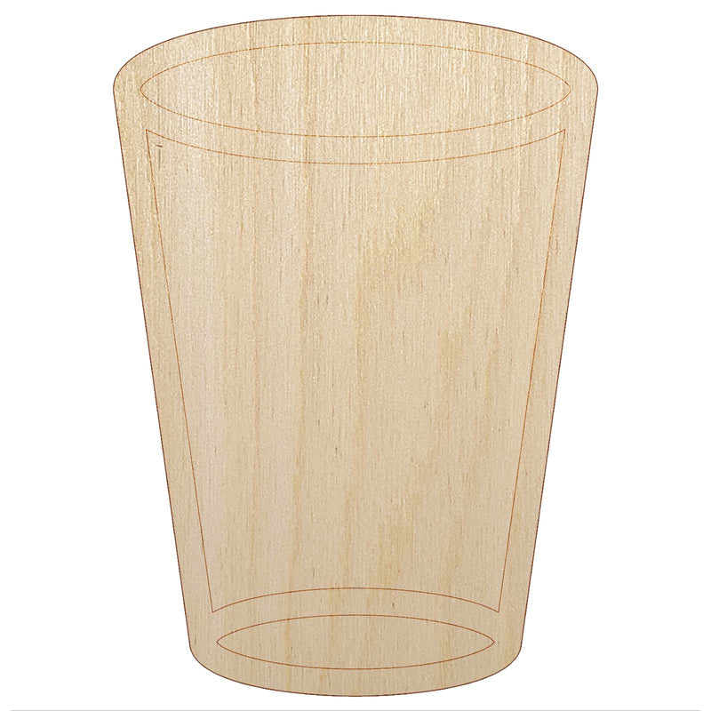 Empty Water Glass Cup Unfinished Wood Shape Piece Cutout for DIY Craft Projects