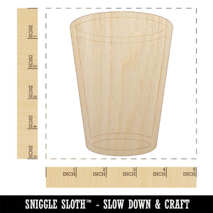 Empty Water Glass Cup Unfinished Wood Shape Piece Cutout for DIY Craft Projects