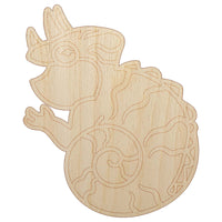 Fat Cute Jackson's Horned Chameleon Lizard Reptile Unfinished Wood Shape Piece Cutout for DIY Craft Projects