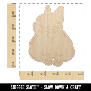 Frenchie from Behind Butt French Bulldog Dog Unfinished Wood Shape Piece Cutout for DIY Craft Projects