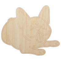 Frenchie Laying Down French Bulldog Dog Unfinished Wood Shape Piece Cutout for DIY Craft Projects